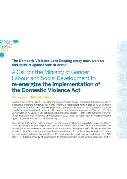 A Call for the Ministry of Gender, Labour & Social Development