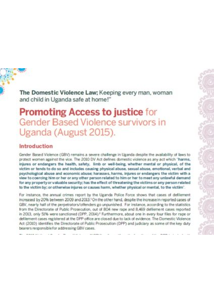 Access to Justice for Gender Based Violence (2015)