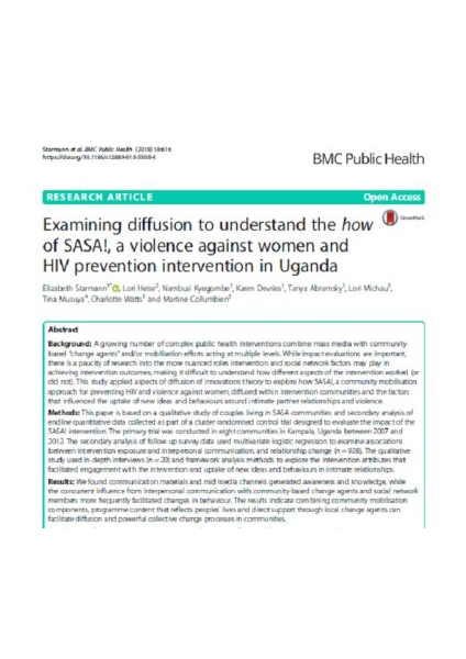 Examining Diffusion to Understand the How of SASA!