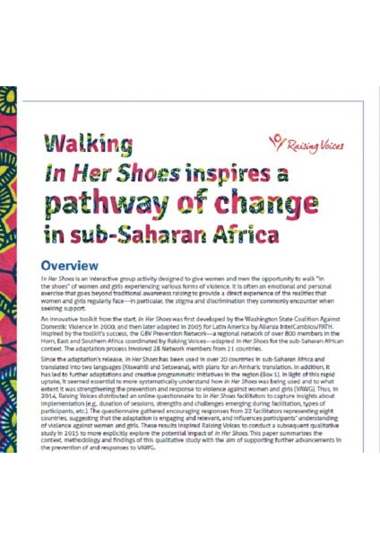 Learning Paper 3. In Her Shoes - Raising Voices