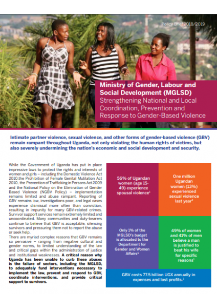 Ministry of Gender, Labor and Social Development Policy Brief 2018