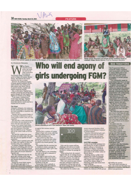 News paper article FGM March 10th